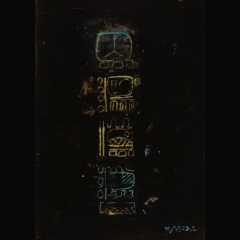 BLACK MAYA GLYPH | 100 x 70 cm |Mixta sobre cartón |2002